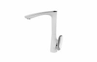 Смеситель для кухни I-TECH, VEGA 40, однорычажный, белый/хром, гайка