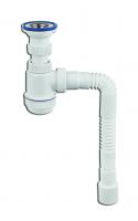 Сифон "МИНИ Элит" с нерж чашкой Ф63 мм, гибкой трубой (1 1/2"-Ф40/50)