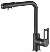 Смеситель для кухни I-TECH, NORMA 42, однорычажный, с подключением к фильтру, графит, гайка