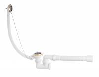 Слив-перелив для ванн 1½ х 40 мм с нерж чашками, регулируемым сифоном, гофротрубой 40x40/50 мм