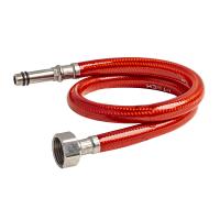 Гибкая подводка для смесителя 1/2"хМ10х35 Сталь+ПВХ красная