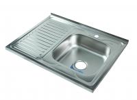 Мойка квадратная накладная с сушилкой слева, матовая