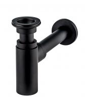 Сифон “LINEIS” для раковины 1' 1/4*32 с выпуском, отвод с декоративной розеткой, латунь, черный