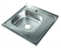 Мойка квадратная накладная с сушилкой справа, матовая