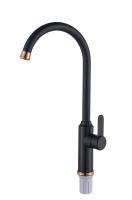 Cмеситель для кухни I-TECH, ALTAIR 43, однорычажный, черный/золото, гайка