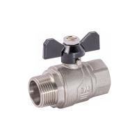 Кран шаровой Strong FM (ВР-НР), бабочка, никель