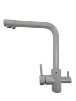 Смеситель для кухни I-TECH, NORMA 46, однорычажный, с подключением к фильтру, серый жемчуг, гайка