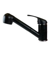 Смеситель для кухни I-TECH, PLUTO 41, однорычажный, с выдвижной лейкой, черный опал, гайка