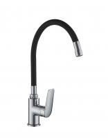 Смеситель для кухни I-TECH, GEMINI 41, однорычажный, с гибким изливом, черный, гайка