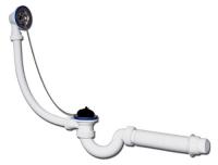 Сифон "МИНИ Элит" для ванн с нерж чашками, гибкой трубой (Ф40/50)