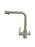 Смеситель для кухни I-TECH, NORMA 47, однорычажный, с подключением к фильтру, белый камень, гайка