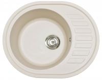 Мойка I-TECH круглая с сушилкой Ø500х620x205 кварц, белый камень