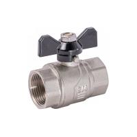 Кран шаровой Strong FF (ВР-ВР) , бабочка, никель