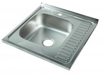 Мойка квадратная накладная с сушилкой справа, матовая