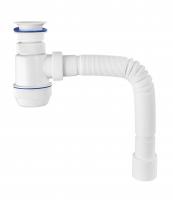 Сифон "МИНИ Элит" с пласт выпуском Ø63 мм, гофротрубой L800 мм (Ø40-40/50)