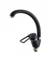 Смеситель для кухни I-TECH, GRUS 41, однорычажный, черный, гайка