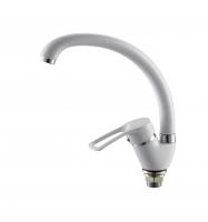 Смеситель для кухни I-TECH, GRUS 40, однорычажный, белый, гайка