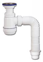 Сифон "МИНИ Элит" с литым выпуском, нерж чашкой Ф70 мм, гибкой трубой (1 1/2"-Ф40/50)