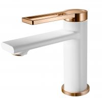 Смеситель для умывальника I-TECH, DORADO 10, однорычажный, белый/золото, шпилька
