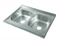 Мойка квадратная накладная двойная, матовая