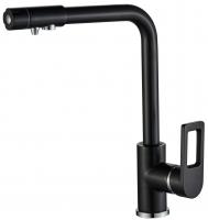 Смеситель для кухни I-TECH, NORMA 41, однорычажный, с подключением к фильтру, чёрный, гайка