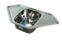 Мойка врезная квадратная с сушилкой с двух сторон, полированная