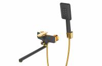 Смеситель для ванны I-TECH, VEGA 21, однорычажный, излив 35 см, черный/золото