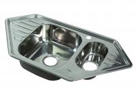 Мойка врезная двойная с сушилкой с двух сторон, полированная