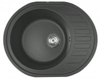 Мойка I-TECH круглая с сушилкой Ø500х620x205 кварц, черный опал