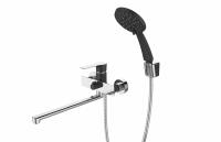 Смеситель для ванны I-TECH, RIGEL 21, однорычажный, излив 35 см, черный/хром