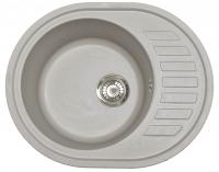 Мойка I-TECH круглая с сушилкой Ø500х620x205 кварц, серый жемчуг