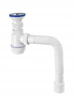 Сифон "МИНИ Элит" с нерж чашкой Ф70 мм, гибкой трубой (1 1/2"-Ф40/50)