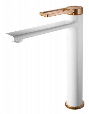 Смеситель для умывальника I-TECH, DORADO 11, однорычажный, белый/золото, гайка