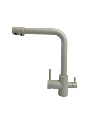 Смеситель для кухни I-TECH, NORMA 47, однорычажный, с подключением к фильтру, белый камень, гайка