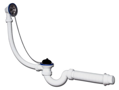 Сифон "МИНИ Элит" для ванн с нерж чашками, гибкой трубой (Ф40/50)