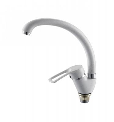 Смеситель для кухни I-TECH, GRUS 40, однорычажный, белый, гайка