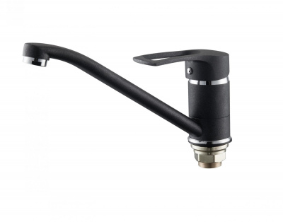Смеситель для кухни I-TECH, TAURUS 41, однорычажный, черный, гайка