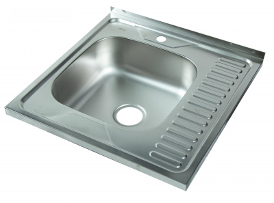 Мойка квадратная накладная с сушилкой справа, матовая