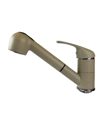 Смеситель для кухни I-TECH, PLUTO 42, однорычажный, с выдвижной лейкой, песчаный берег, гайка