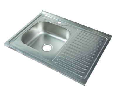 Мойка квадратная накладная с сушилкой справа, матовая