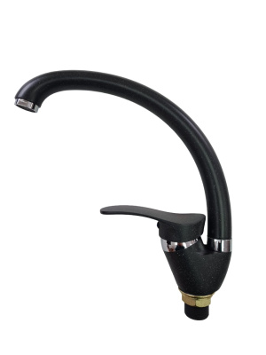 Смеситель для кухни I-TECH, GRUS 43, однорычажный, черный опал, гайка
