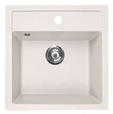 Мойка I-TECH квадратная 510х515х190 кварц, белый камень