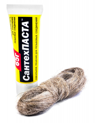 Набор паста уплотнительная Сантехпаста 65гр + Лен 14 гр