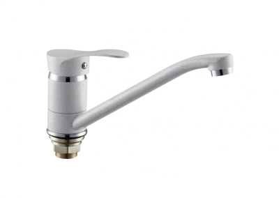 Смеситель для кухни I-TECH, TAURUS 40, однорычажный, белый, гайка