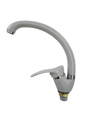 Смеситель для кухни I-TECH, GRUS 45, однорычажный, серый жемчуг, гайка