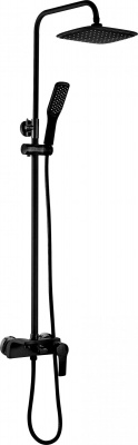 Гарнитур душевой I-TECH, ARIES, 1250 мм с верхней лейкой 280х180 мм, со смесителем, однорычажный, черный