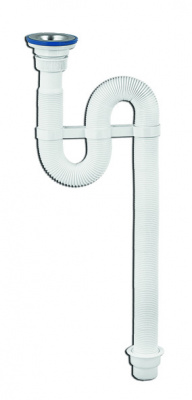 Сифон гофрированный "VIR" с нерж чашкой Ф70 мм (1 1/4"-Ф40/50)