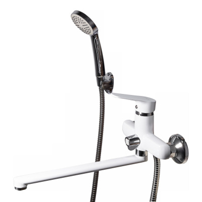 Смеситель для ванны I-TECH, PAVO 20, однорычажный, излив 30 см, белый