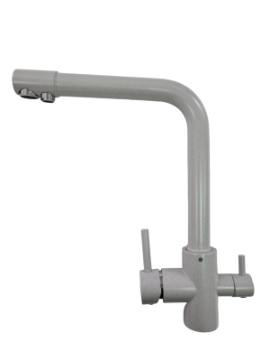 Смеситель для кухни I-TECH, NORMA 46, однорычажный, с подключением к фильтру, серый жемчуг, гайка