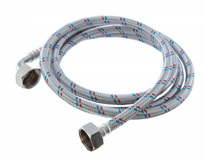 Шланг наливной в стальной оплётке для стиральной машины FF (ВР-ВР)